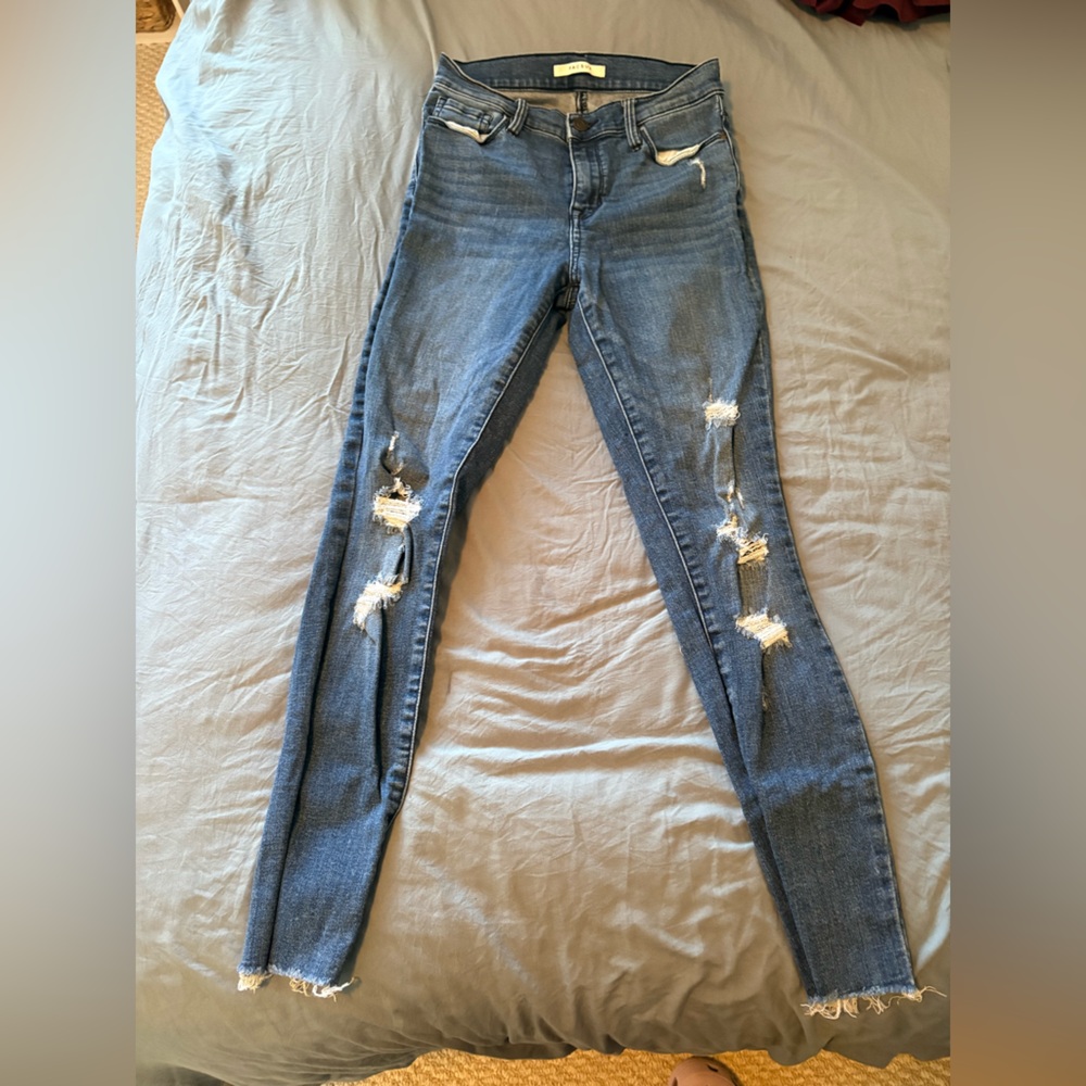 PacSun Distressed Skinny Jeans in Classic Blue